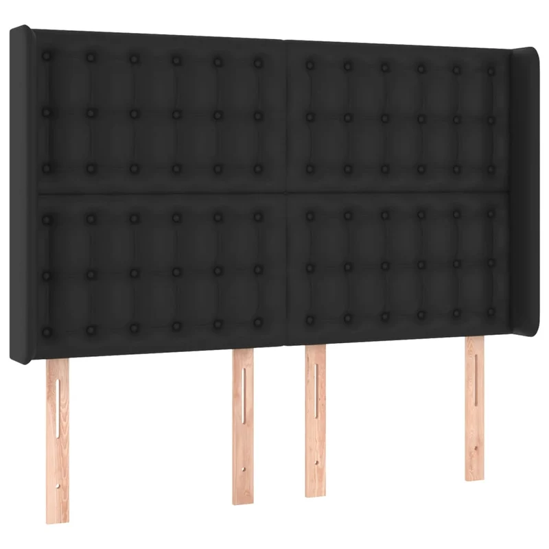 Cadre de lit LED avec sommier tête de lit matelas 140x190cm synthétique noir TDL0209232