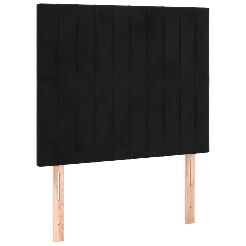 Cadre de lit LED avec sommier tête de lit matelas 100x200 cm tissu velours noir TDL0209326