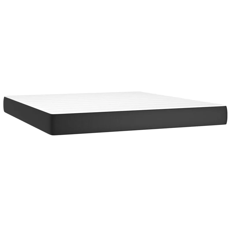 Cadre de lit LED avec sommier tête de lit matelas 180x200cm synthétique noir TDL0209152
