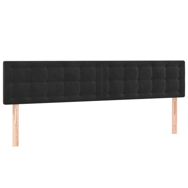 Cadre de lit LED avec sommier tête de lit matelas 200x200 cm tissu velours noir TDL0209147