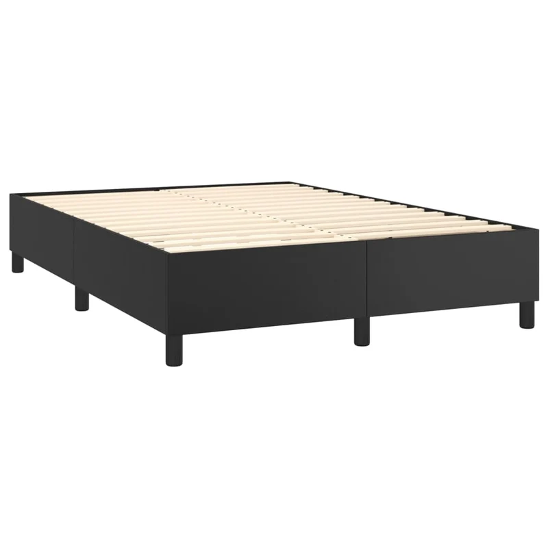 Cadre de lit LED avec sommier tête de lit matelas 140x200cm synthétique noir TDL0209193