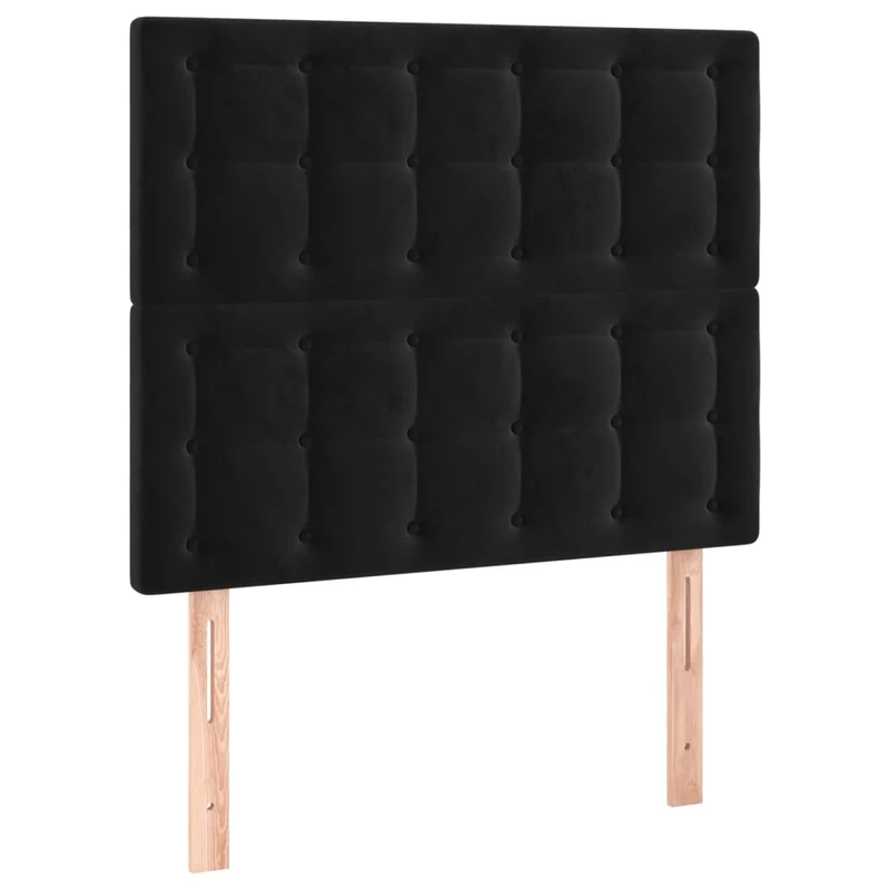 Cadre de lit LED avec sommier tête de lit matelas 120 x 200 cm tissu velours noir TDL0209270