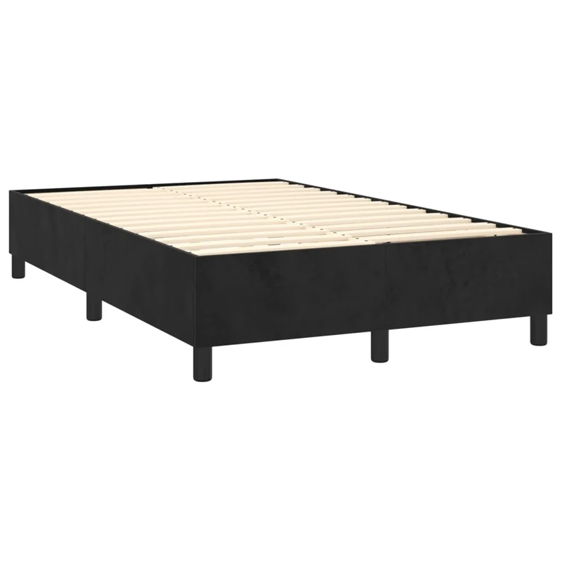 Cadre de lit LED avec sommier tête de lit matelas 120 x 200 cm tissu velours noir TDL0209277