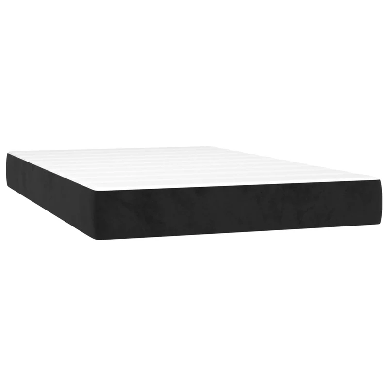 Cadre de lit LED avec sommier tête de lit matelas 120 x 200 cm tissu velours noir TDL0209277
