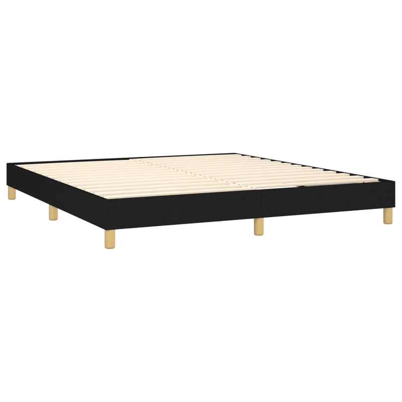 Cadre de lit LED avec sommier tête de lit matelas 160x200 cm tissu noir TDL0209178