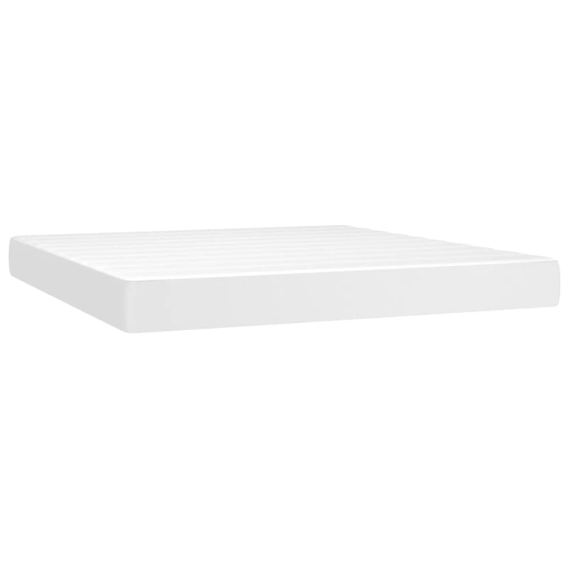 Cadre de lit LED avec sommier tête de lit matelas 180x200 cm synthétique blanc TDL0208718