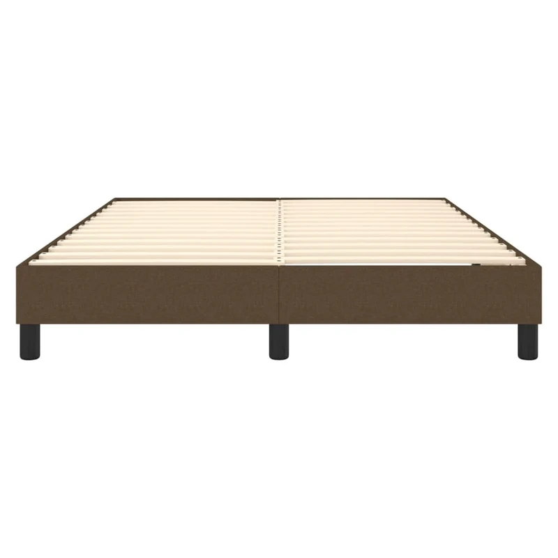 Sommier à lattes sur pieds cadre de lit 140x190 cm tissu marron foncé TDL0207068
