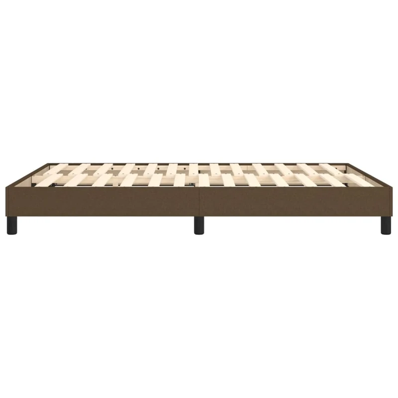 Sommier à lattes sur pieds cadre de lit 140x190 cm tissu marron foncé TDL0207068