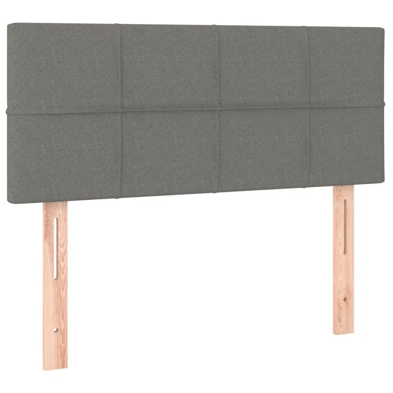 Cadre de lit LED avec sommier tête de lit matelas 90x190cm tissu gris foncé TDL0209407