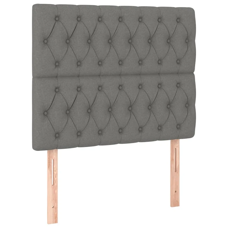 Cadre de lit LED avec sommier tête de lit matelas 90x190cm tissu gris foncé TDL0209404