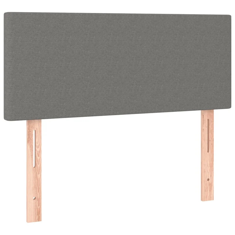 Cadre de lit LED avec sommier tête de lit matelas 90x190cm tissu gris foncé TDL0209395