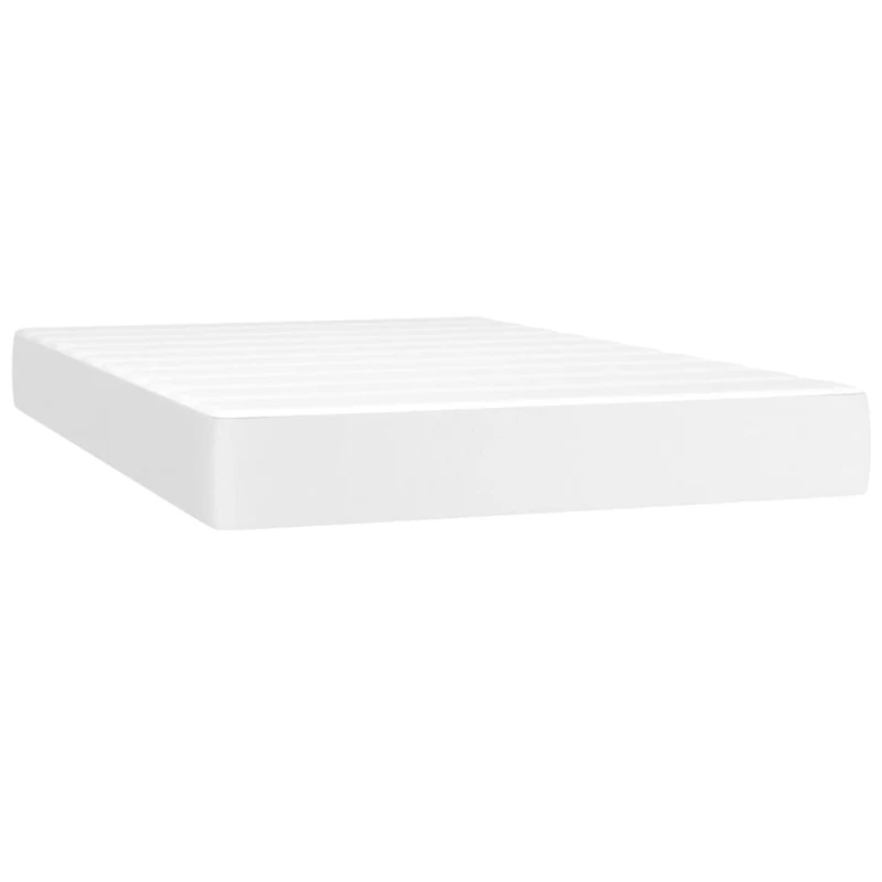 Cadre de lit LED avec sommier tête de lit matelas 120x200 cm synthétique blanc TDL0208724