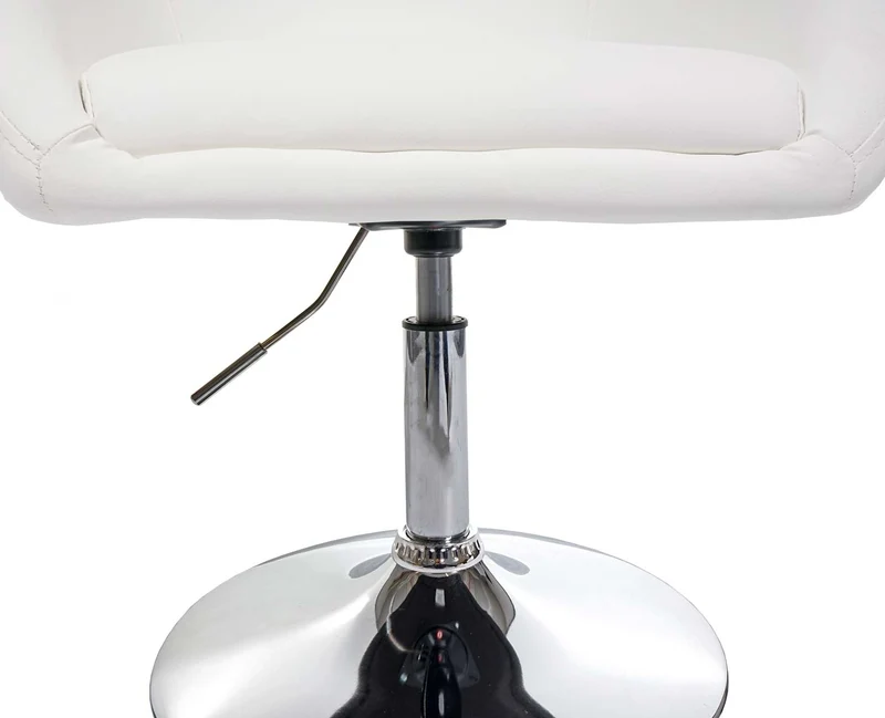 Chaise de salle à manger fauteuil lounge pivotante en synthétique réglable en hauteur blanc 04_0002228