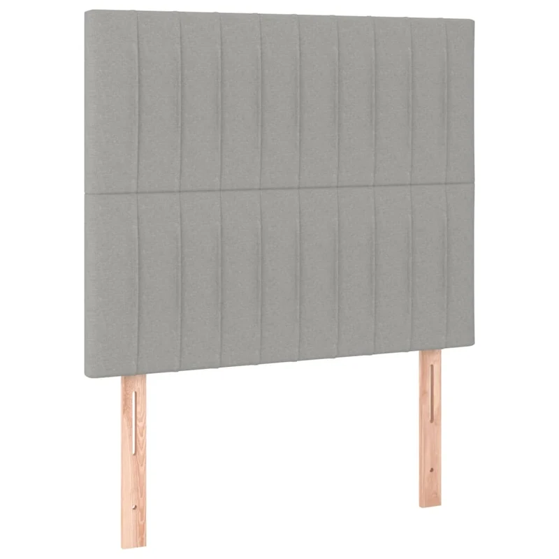 Cadre de lit LED avec sommier tête de lit matelas 90x200cm tissu gris clair TDL0209464