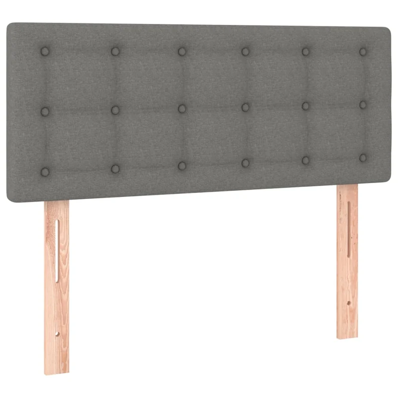 Cadre de lit LED avec sommier tête de lit matelas 90x200cm tissu gris foncé TDL0209360