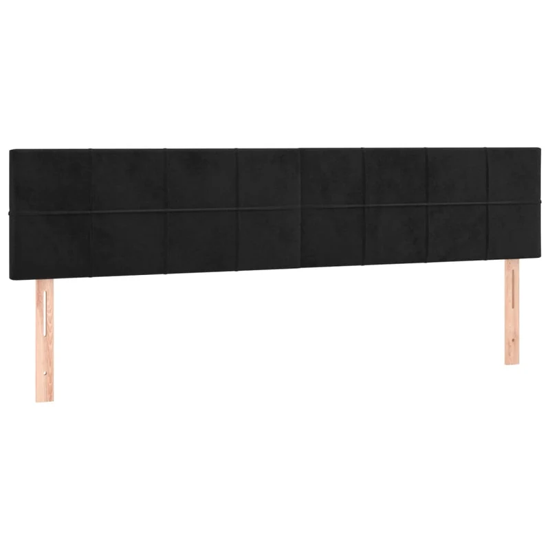 Cadre de lit LED avec sommier tête de lit matelas 200x200 cm tissu velours noir TDL0209145