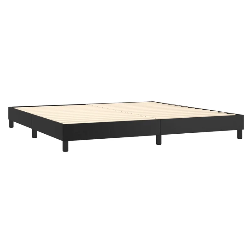Cadre de lit LED avec sommier tête de lit matelas 200x200cm synthétique noir TDL0209132