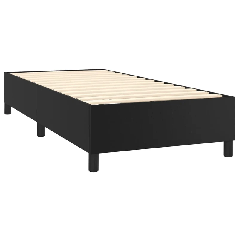 Cadre de lit LED avec sommier tête de lit matelas 100x200cm synthétique noir TDL0209311