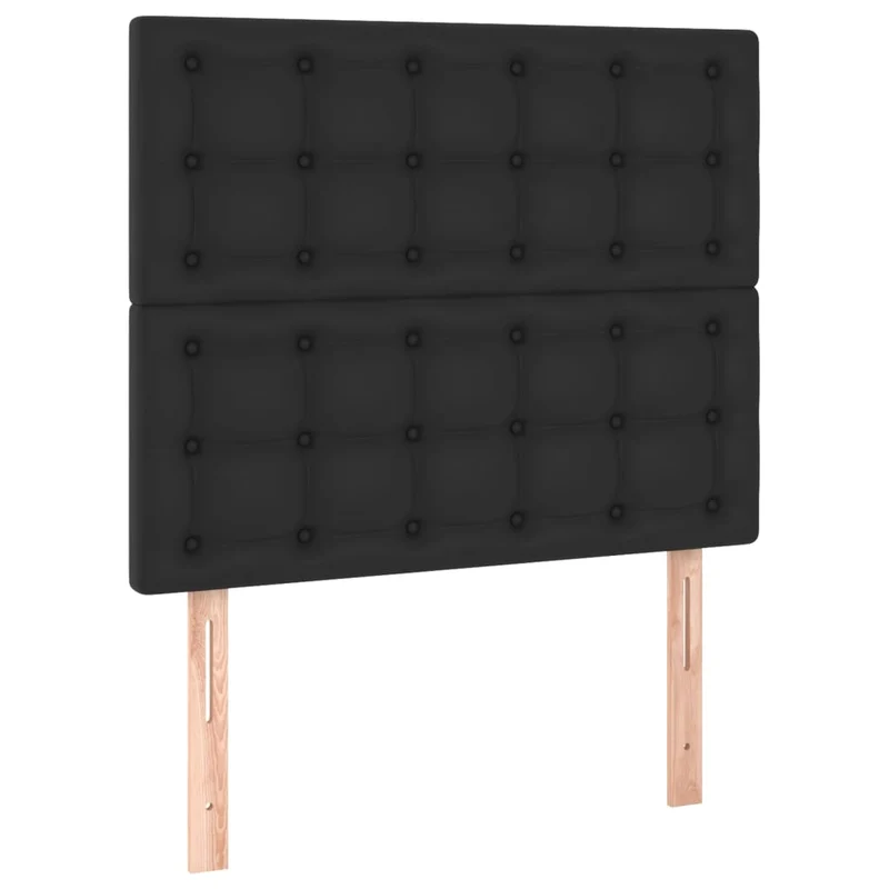 Cadre de lit LED avec sommier tête de lit matelas 100x200cm synthétique noir TDL0209311