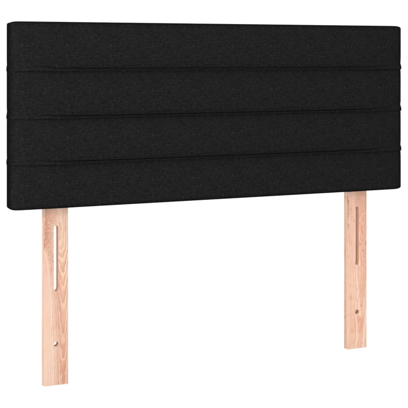 Cadre de lit LED avec sommier tête de lit matelas 90x190 cm tissu noir TDL0209073