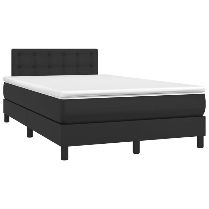 Cadre de lit LED avec sommier tête de lit matelas 120x200cm synthétique noir TDL0209267