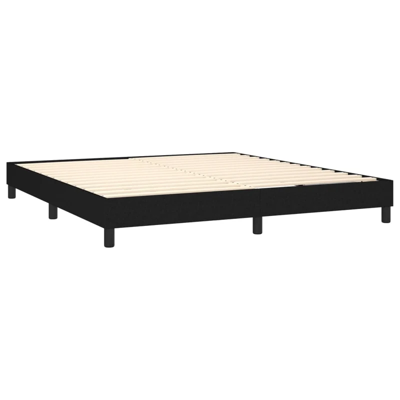 Cadre de lit LED avec sommier tête de lit matelas 180x200 cm tissu noir TDL0209165
