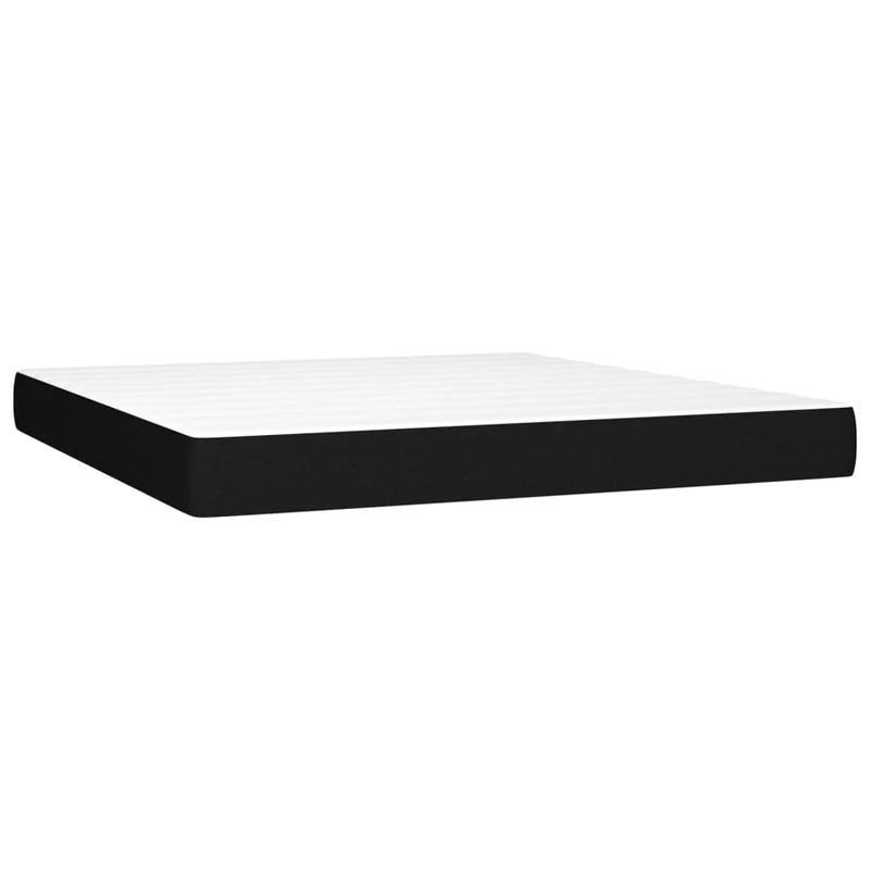 Cadre de lit LED avec sommier tête de lit matelas 180x200 cm tissu noir TDL0209165