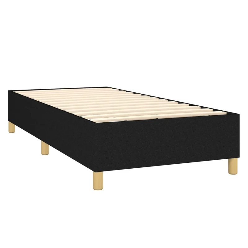 Cadre de lit LED avec sommier tête de lit matelas 90x190 cm tissu noir TDL0209064