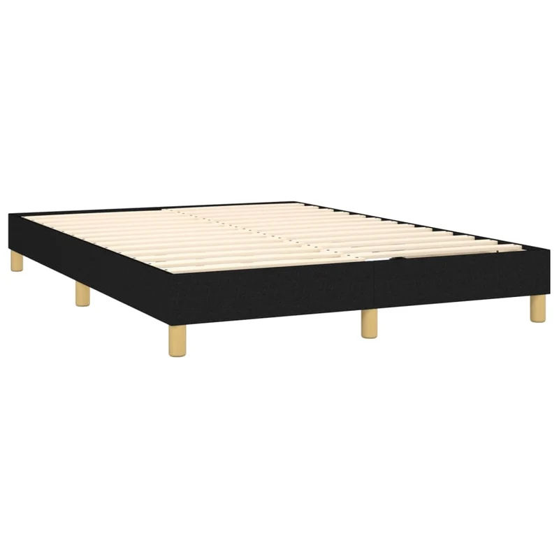 Cadre de lit LED avec sommier tête de lit matelas 140x190 cm tissu noir TDL0209258