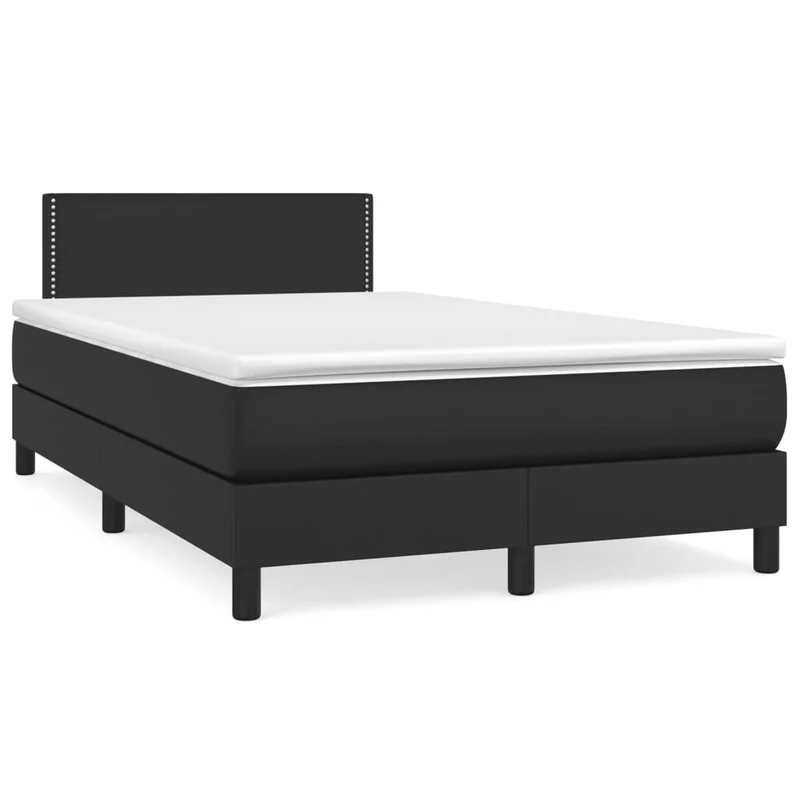 Sommier tapissier avec matelas 120x200 cm synthétique noir TDL0208741