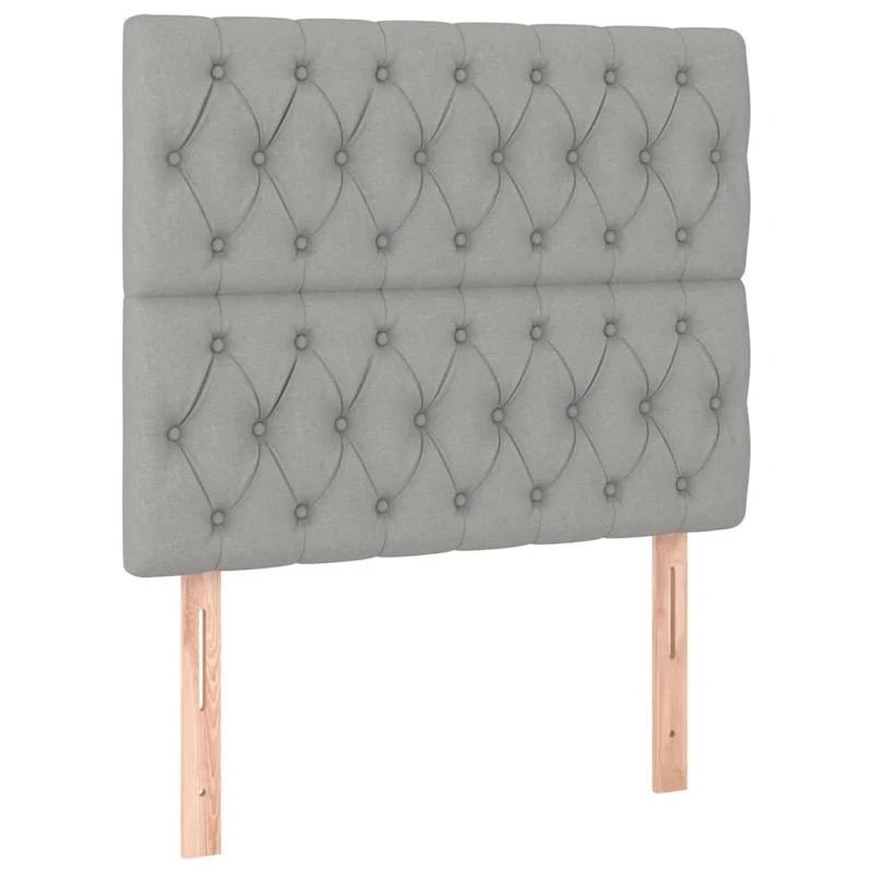 Cadre de lit LED avec sommier tête de lit matelas 90x200cm tissu gris clair TDL0209447