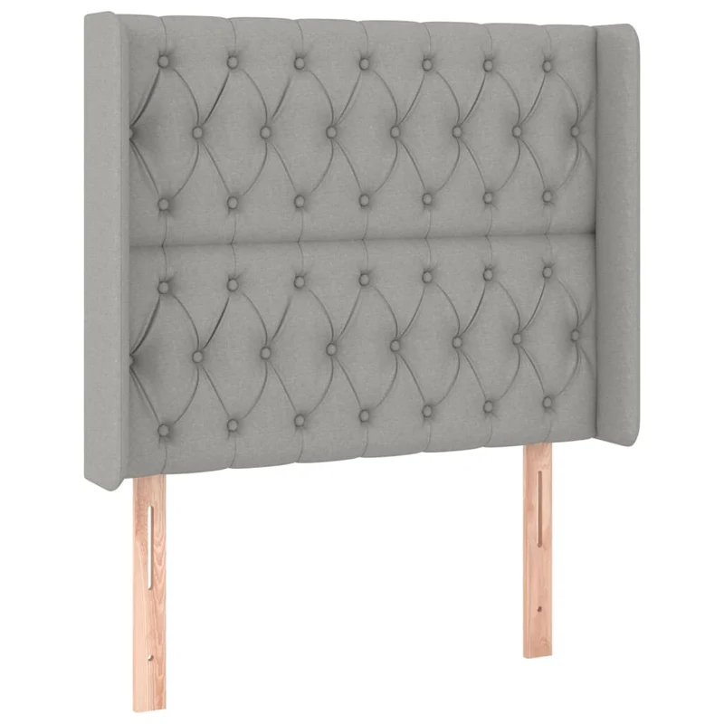 Cadre de lit LED avec sommier tête de lit matelas 90x200cm tissu gris clair TDL0209454