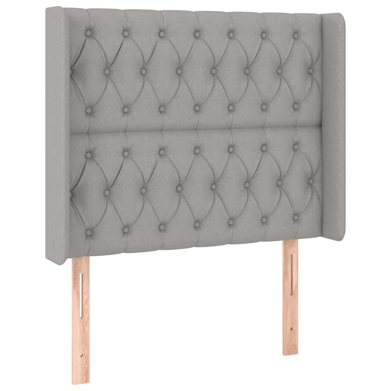 Cadre de lit LED avec sommier tête de lit matelas 90x200cm tissu gris clair TDL0209452