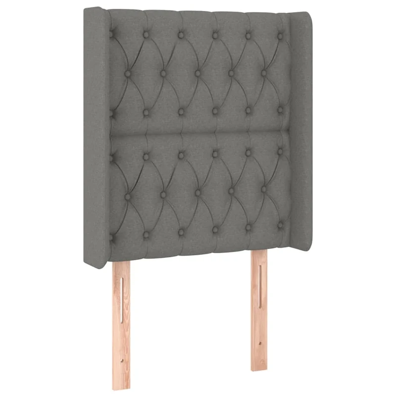 Cadre de lit LED avec sommier tête de lit matelas 80x200cm tissu gris foncé TDL0209425