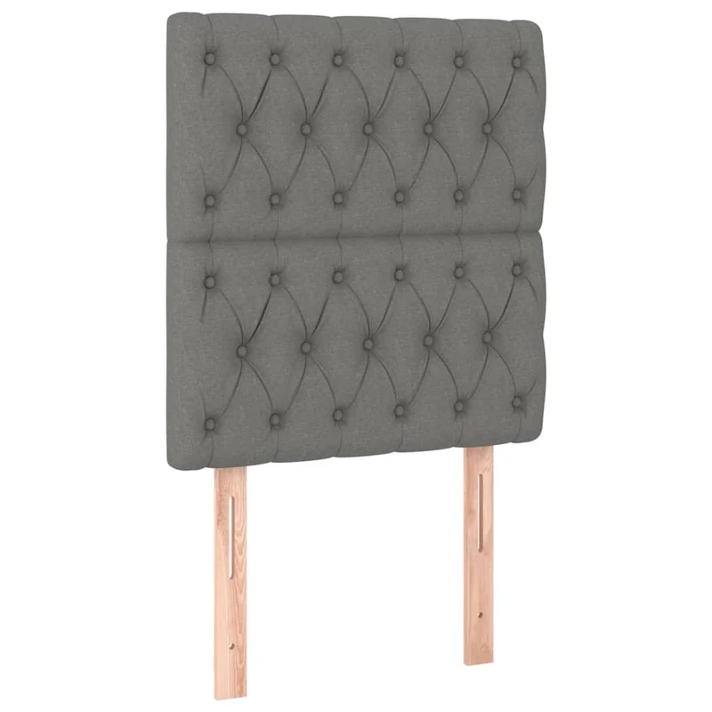 Cadre de lit LED avec sommier tête de lit matelas 80x200cm tissu gris foncé TDL0209419