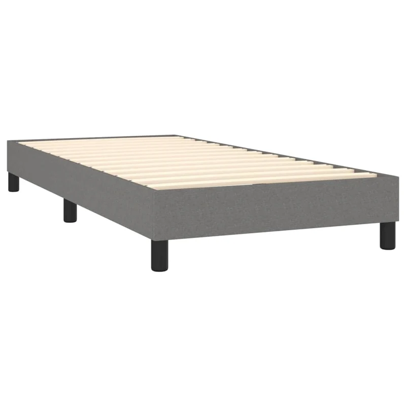 Cadre de lit LED avec sommier tête de lit matelas 90x200cm tissu gris foncé TDL0209380
