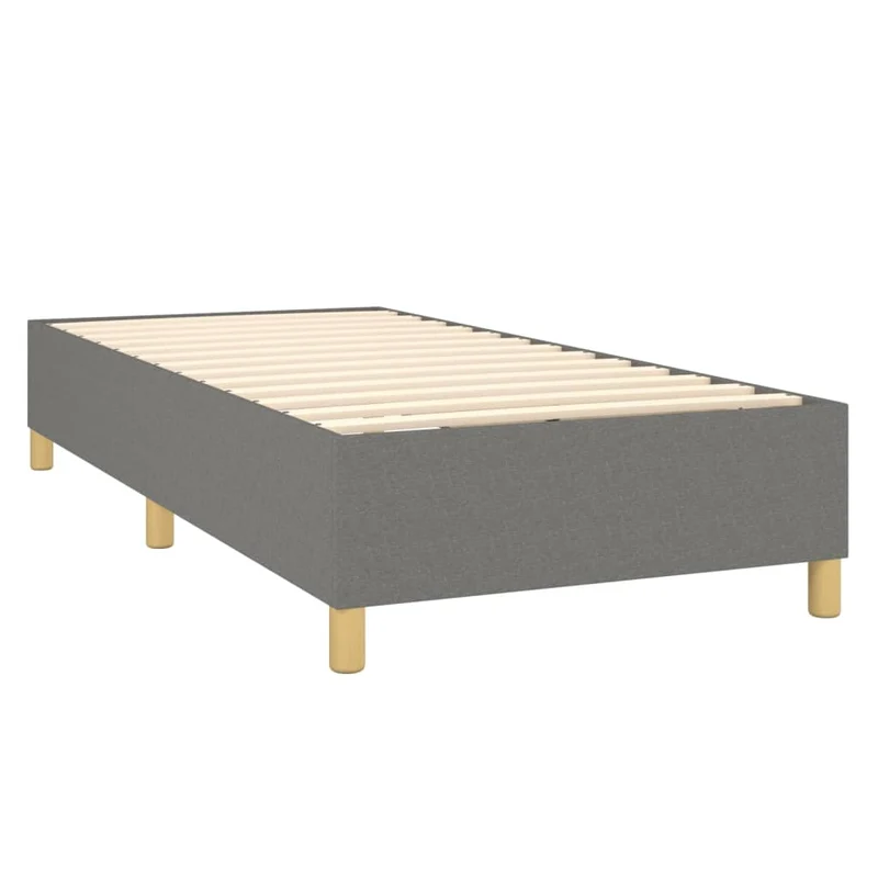 Cadre de lit LED avec sommier tête de lit matelas 90x200cm tissu gris foncé TDL0209382