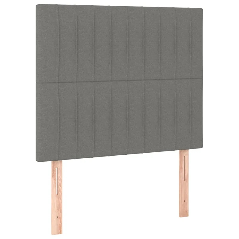 Cadre de lit LED avec sommier tête de lit matelas 90x200cm tissu gris foncé TDL0209382