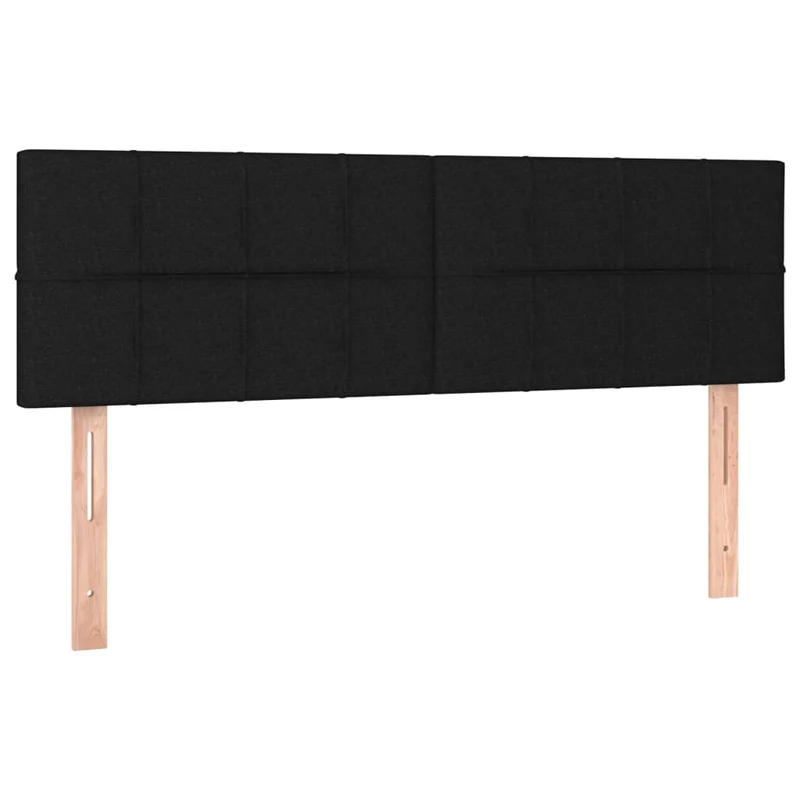 Cadre de lit LED avec sommier tête de lit matelas 140x190 cm tissu noir TDL0209253