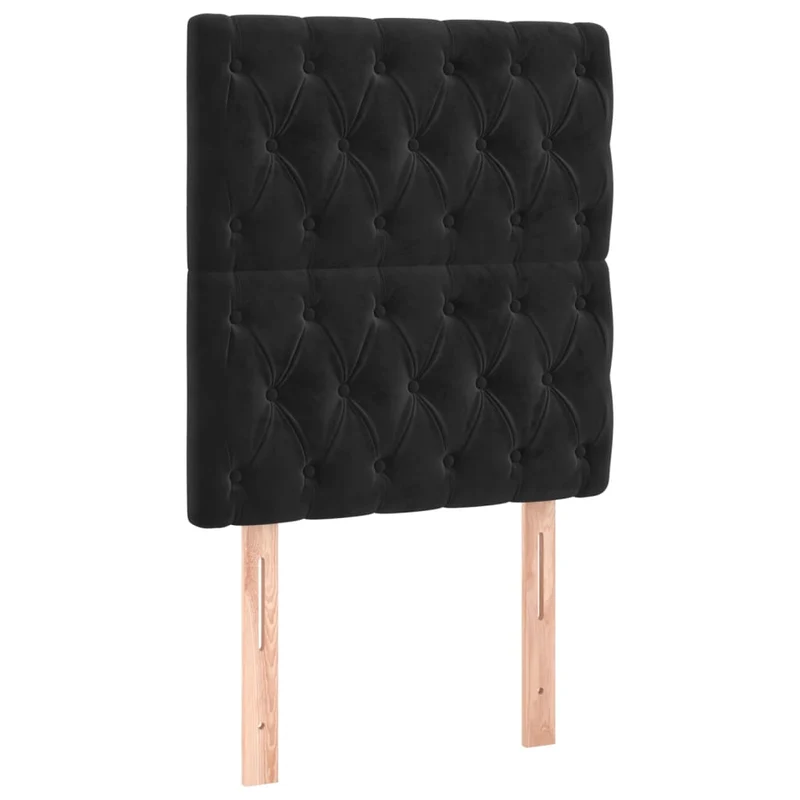 Cadre de lit LED avec sommier tête de lit matelas 100x200 cm tissu velours noir TDL0209322