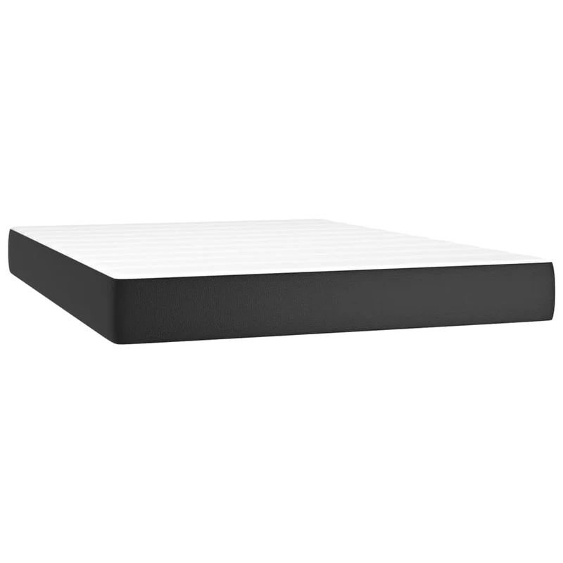 Cadre de lit LED avec sommier tête de lit matelas 140x190cm synthétique noir TDL0209233