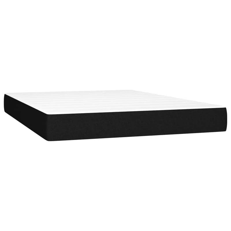 Cadre de lit LED avec sommier tête de lit matelas 140x200 cm tissu noir TDL0209224