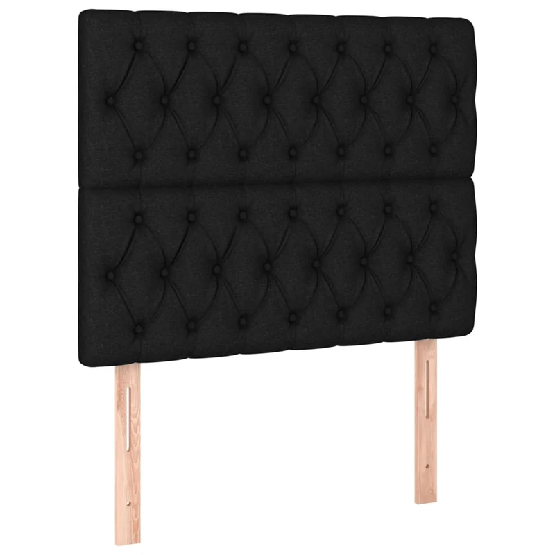 Cadre de lit LED avec sommier tête de lit matelas 120 x 200 cm tissu noir TDL0209302
