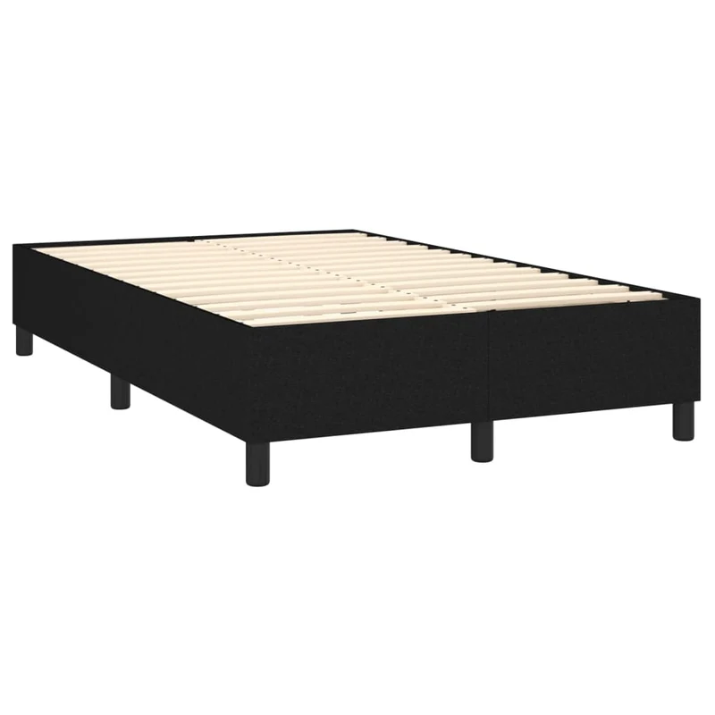 Cadre de lit LED avec sommier tête de lit matelas 120 x 200 cm tissu noir TDL0209286