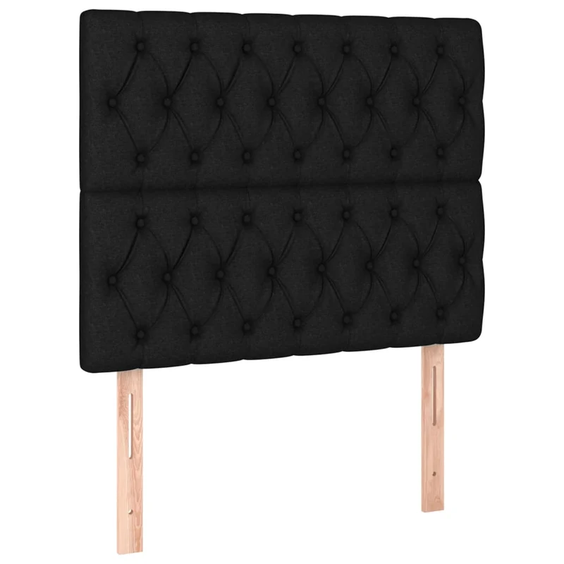 Cadre de lit LED avec sommier tête de lit matelas 120 x 200 cm tissu noir TDL0209286
