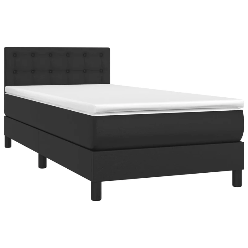Cadre de lit LED avec sommier tête de lit matelas 90x190 cm synthétique noir TDL0209077