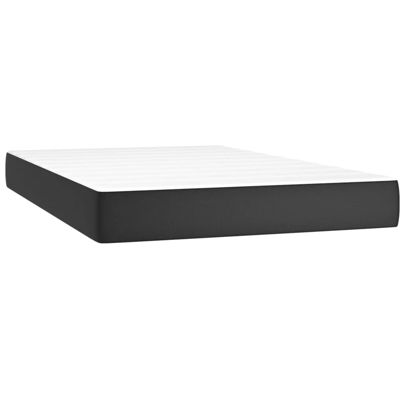Cadre de lit LED avec sommier tête de lit matelas 120x200cm synthétique noir TDL0209269
