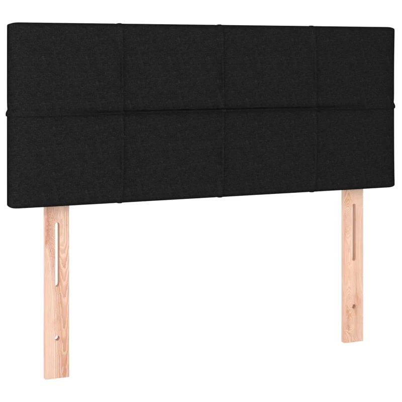 Cadre de lit LED avec sommier tête de lit matelas 90x190 cm tissu noir TDL0209056