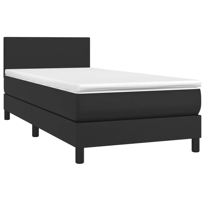 Cadre de lit LED avec sommier tête de lit matelas 90x200 cm synthétique noir TDL0209037