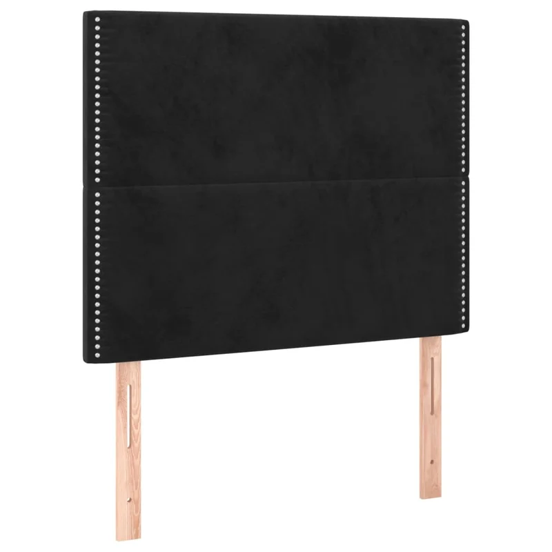 Tête de lit accessoire couchage chambre à coucher meuble 2 parties 100 x 5 x 78/88 cm tissu velours noir TDL0206273
